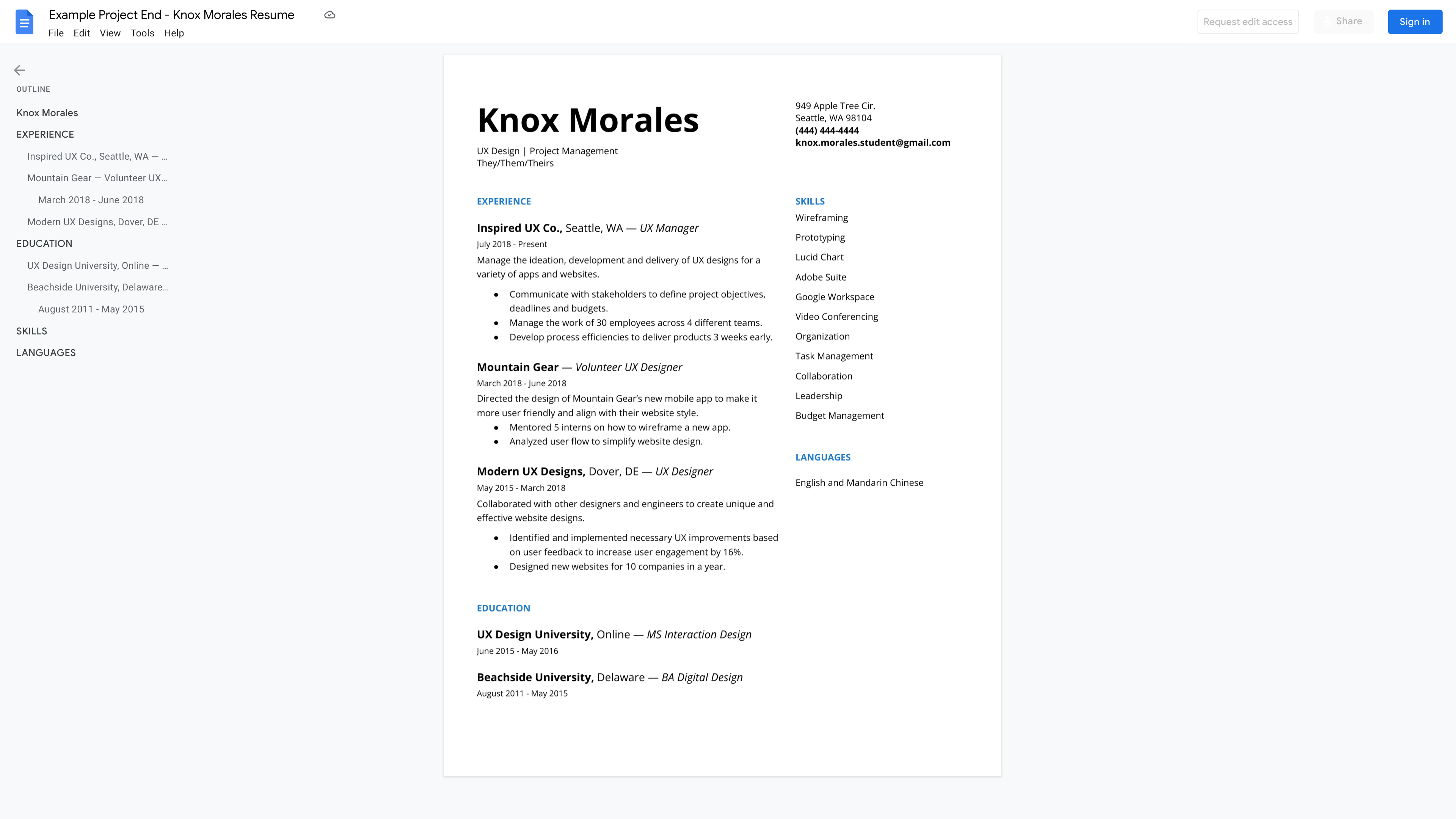 Lesson Update a Resume in Google Docs Applied Digital Skills